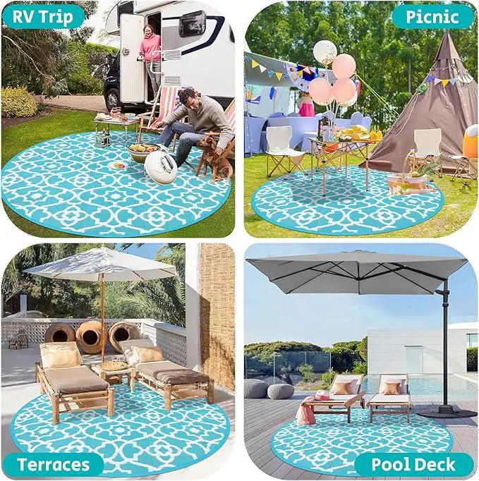 HEBE Outdoor Rug Waterproof 8ft, Plastic Straw Rug Camping Rug, Reversible Outdoor Patio Rugs RV Mat Clearance, Indoor Outside Floor Carpet for Porch,Deck,Camper,Balcony,Backyard by GreenHaven Gardens