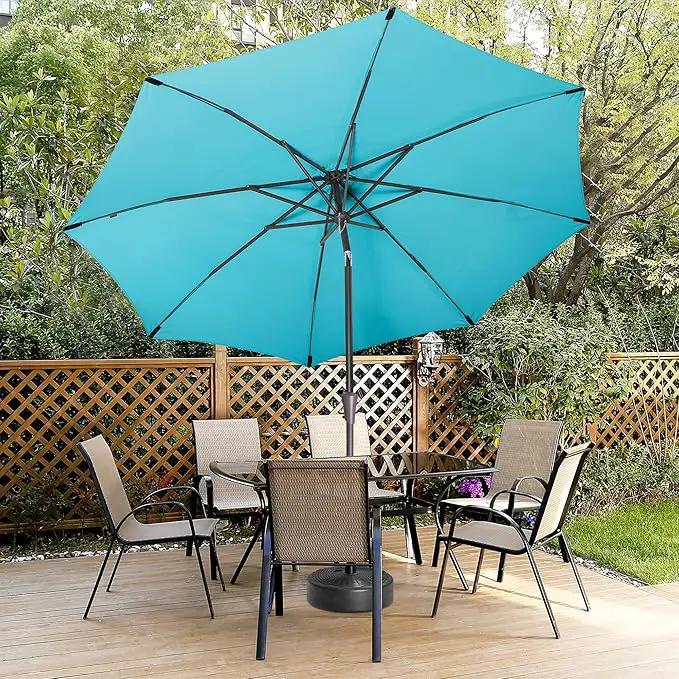 11ft Outdoor Patio Umbrella - Table Umbrella Waterprool UV Protection, Sombrillas de Patio with Push Button Tilt&Crank, Sun Umbrella for Pool, Porch, Garden, Deck, Backyard(Sky Blue) by GreenHaven Gardens