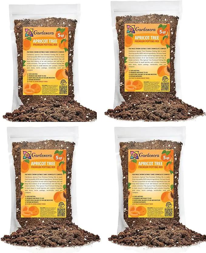 Premium Apricot Potting Soil Mix - Ideal Nutrient Blend for Growing Robust, Flavorful, and Bountiful Apricots - 20 Quart by GreenHaven Gardens
