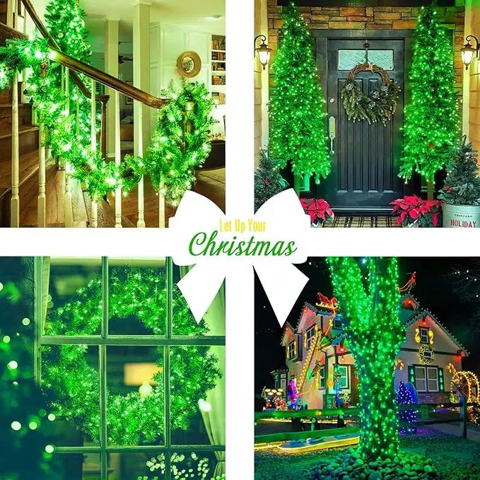 JMEXSUSS Green Lights for St Patrick's Day Decoration, 200 LED Green Christmas Lights Clear Wire, Connectable Green String Lights Indoor Outdoor for Spring Tree Garden St. Patricks Day Decor by GreenHaven Gardens