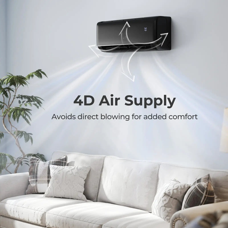 GreyVolt Series 9100 BTU 20.5 SEER2 115V WiFi Enabled Mini Split AC Compatible with Alexa Gray by DirectDeals
