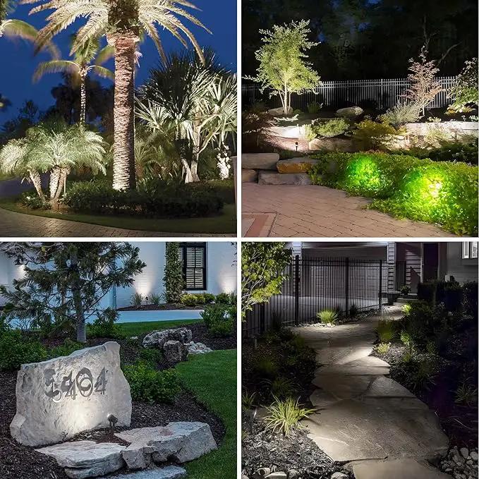 APONUO Solar Spot Lights Outdoor 4-in-1 Solar Landscape Lighting Dusk to Dawn Solar Uplights IP65 Waterproof 9.8ft Cable Outdoor Spot Lights for Yard Pathway Garden Tree Decoration (Cool White) by GreenHaven Gardens