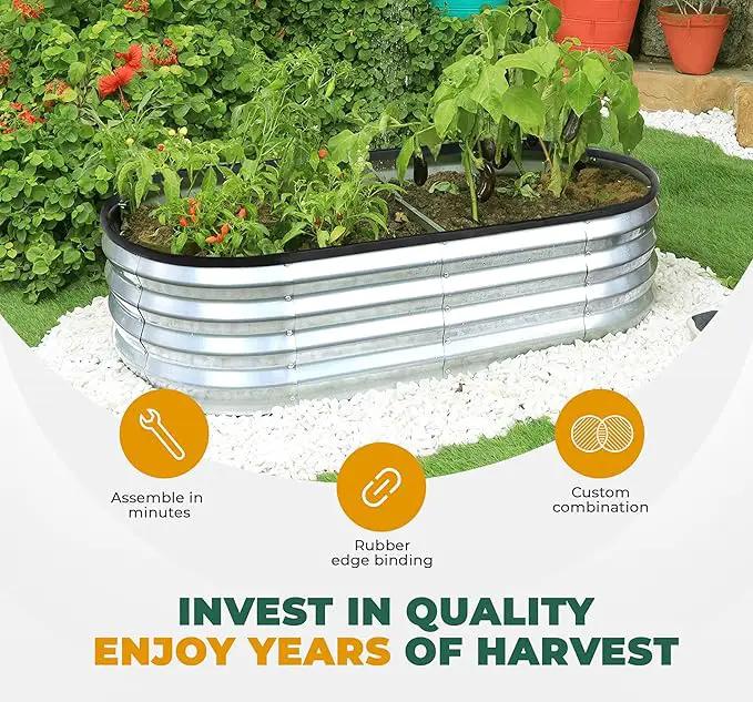 Utopia Home 2 Pack Galvanized Raised Garden Bed, 6ft x 2ft Lightweight Planter Boxes Outdoor with Easy Assembly, Large Garden Bed for Vegetables, Fruits, Flower - Silver by GreenHaven Gardens