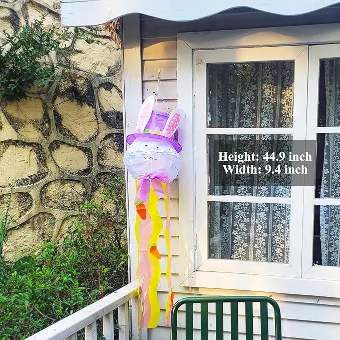 Easter Windsock Bunny Wind Socks Enduring Wind Socks for Outdoor Hanging Yard and Party Winter Festival Garden Décor 44.9 Inch by GreenHaven Gardens