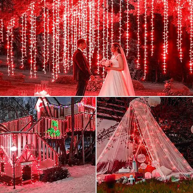 200 LED Red Christmas String Lights, 66ft Clear Wire 8 Modes, Connectable Waterproof Plug-in Twinkle Fairy Lights for Tree Bedroom Indoor Outdoor Christmas Decorations by GreenHaven Gardens