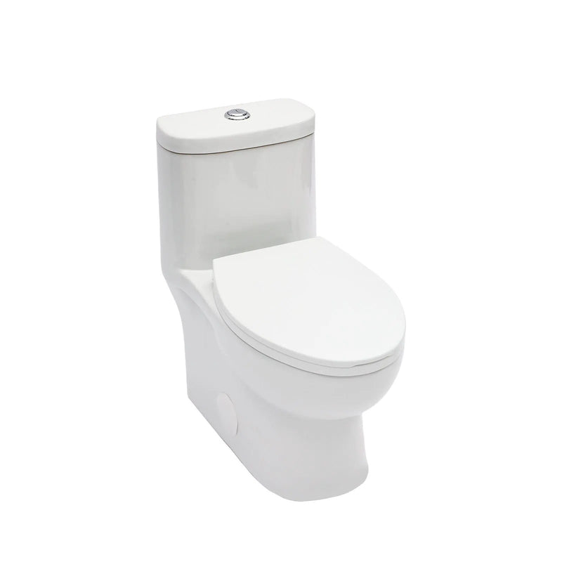 1 Piece Toilet For Bathroom, Dual Flush, Soft Closing Seat - White by HouseOfZazla