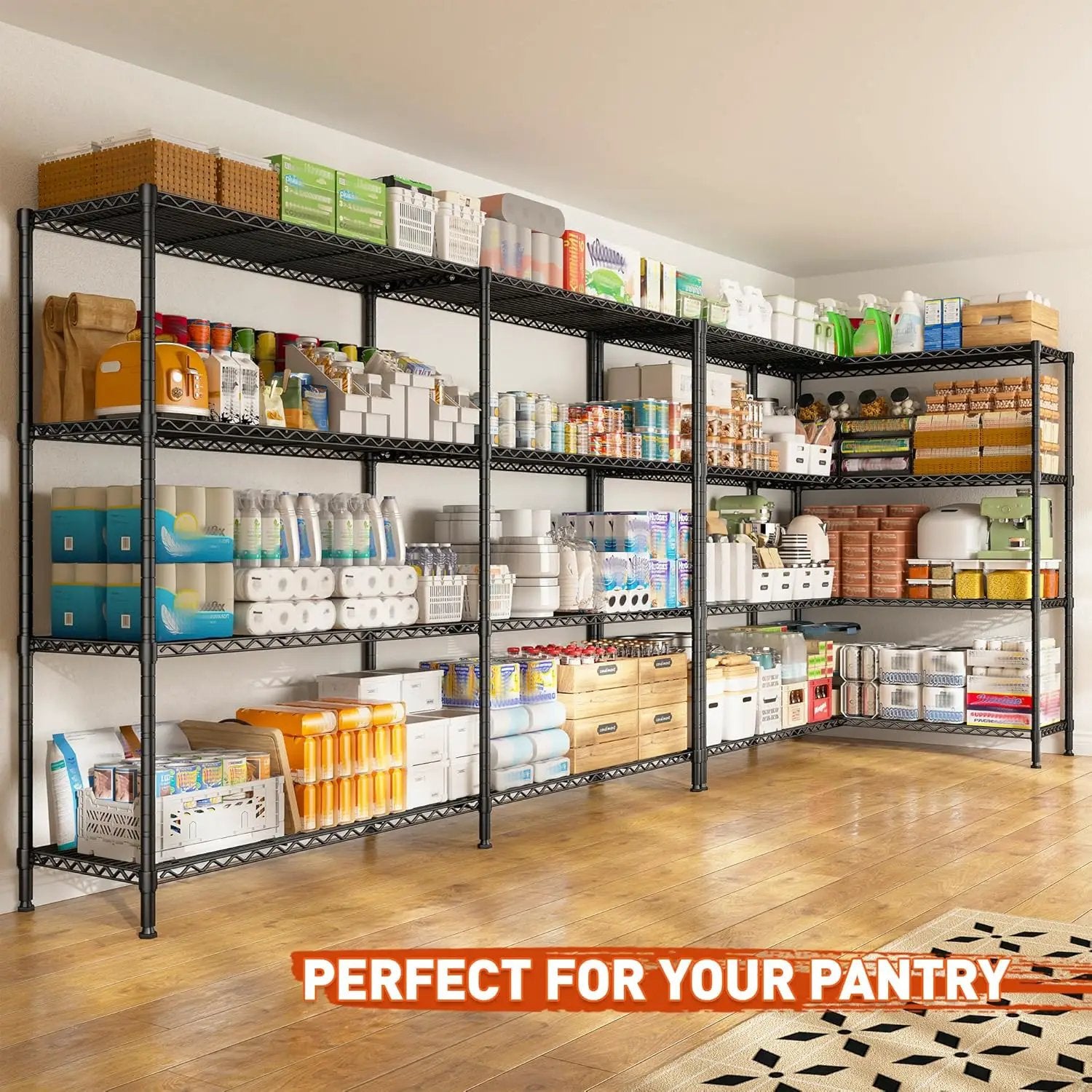 REIBII 70"W Metal Shelving, Storage Shelves 4-tier Wire Shelving Unit Load 1240LBS Metal Shelves for Storage Adjustable Shelving Rack for Pantry Kitchen Commercial school Garage 70"W*15.8"D*62.9"H by GreenHaven Gardens