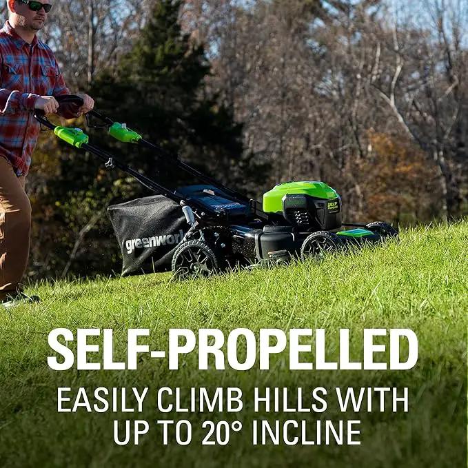 Greenworks 40V 21" Brushless Cordless (Self-Propelled) Lawn Mower (75+ Compatible Tools), 5.0Ah Battery and Charger Included by GreenHaven Gardens
