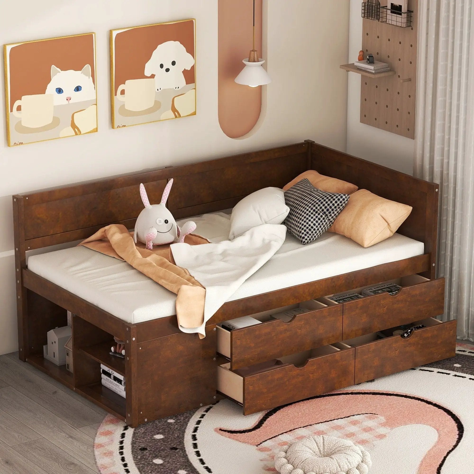 Daybed With Drawers And Shelves by HouseOfZazla