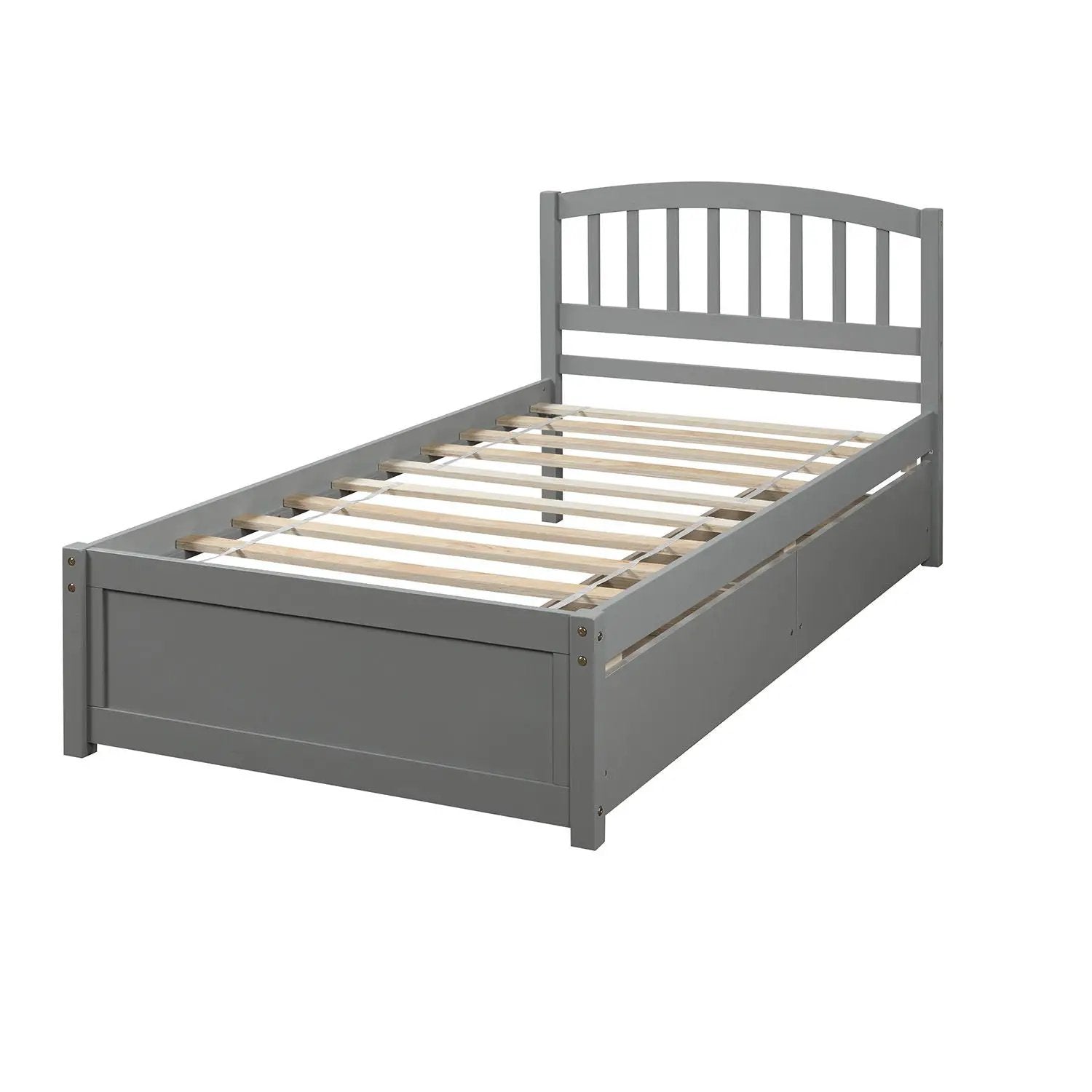 Platform Storage Bed Wood Bed Frame With Two Drawers And Headboard by HouseOfZazla