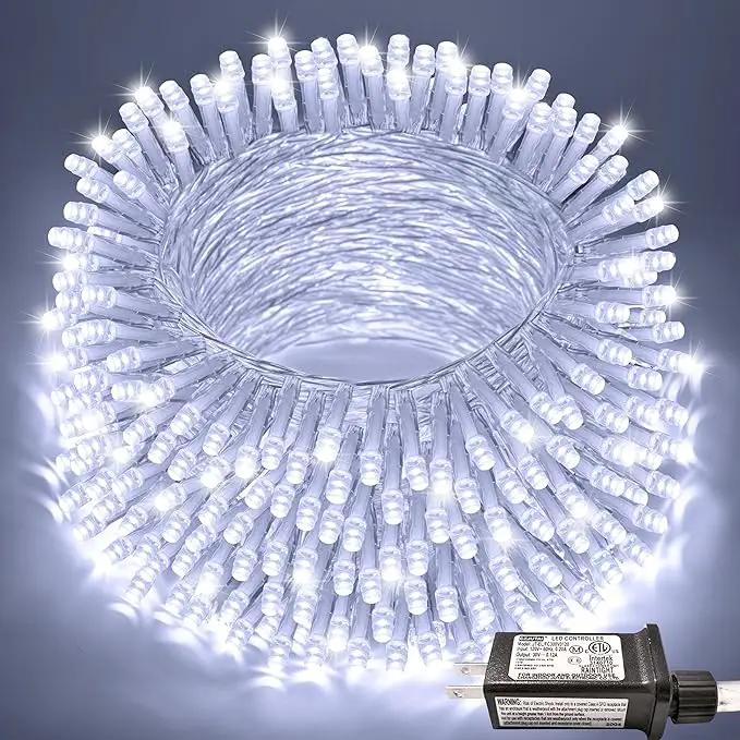 JMEXSUSS 66ft 200 LED White Christmas Lights Indoor Bedroom, Connectable White String Lights Outdoor Clear Wire, 8 Modes Twinkle String Lights Plug in for Room Tree Wedding Christmas Decoration by GreenHaven Gardens