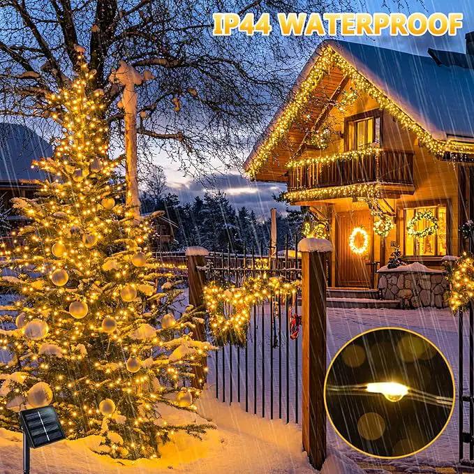 JMEXSUSS 2 Pack Solar String Lights Outdoor Waterproof, Each 33FT 100 LED Warm White Christmas Lights, Waterproof 8 Modes Copper Wire Solar Fairy Light for Outside Patio Tree Yard Garden Decorations by GreenHaven Gardens