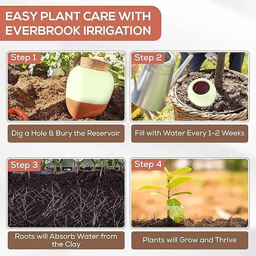 Plant Watering Globes - Olla Terracotta Watering Spikes - Hold 16 Ounces - Olla Water System for Plants - Self Water Method - Slow Releaese Drip Irrigation Terracotta Stakes by GreenHaven Gardens