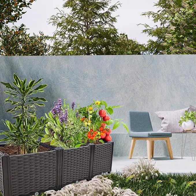 Raised Garden Bed Planter for Outdoor Plants Planter Box Elevated Garden Boxes Deepened Plant pots Perfect for Garden Patio Balcony Deck to Planting Flowers Vegetables Tomato and Herbs by GreenHaven Gardens
