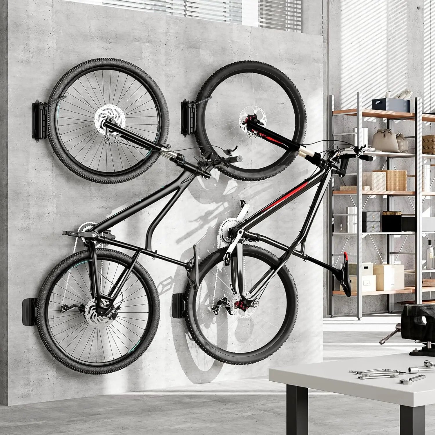 monTEK Swivel Bike Wall Mount – Garage Bike Hanger & Space-Saving Vertical Bike Rack for Garage & Apartment, Sturdy Bike Storage Hook Holds up to 66 lbs, Easy Installation & Scratch-Proof Design by GreenHaven Gardens