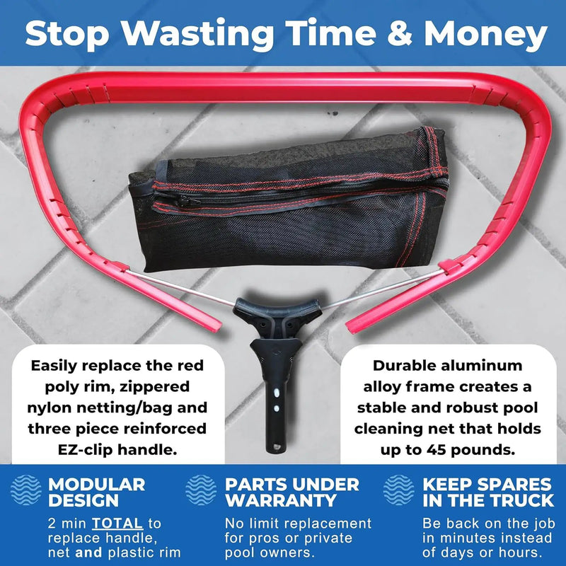 ProTuff 23" Fine Pool Net for PROS – “490 Promise” Unlimited Unconditional Replacement – Cleans 3X Faster Than Vacuum – Wide Pool Skimmer Net with Deep Bag for Easy Maintenance of Leaves, Bugs, Debris by GreenHaven Gardens