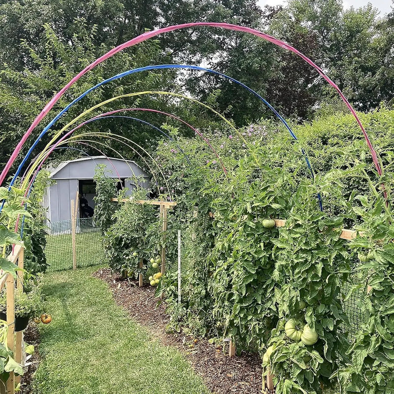 Garden Hoops Grow Tunnel, 12 Sets of 7FT Greenhouse Hoops for Raised Beds, Rust-Proof Fiberglass Frame for Garden Netting, Small Greenhouse Kit, DIY Plant Support Garden Stakes, 60 pcs by GreenHaven Gardens