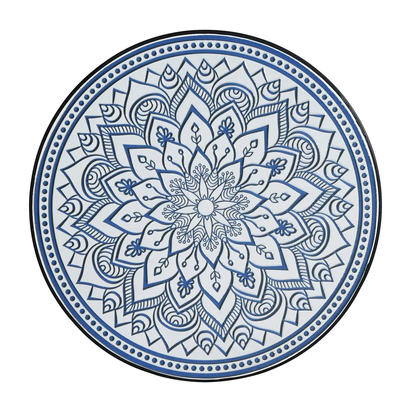 Outdoor Round Side Table With Mosaic Style Top And Curved Iron Legs by HouseOfZazla