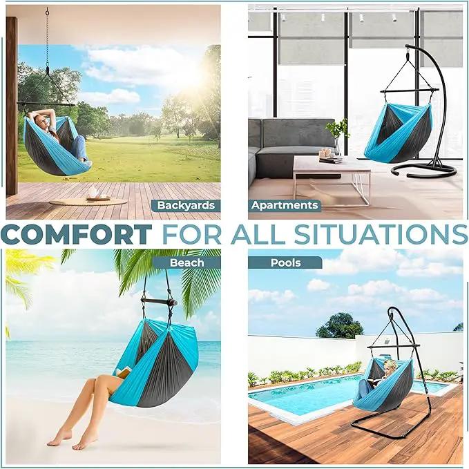 Sorbus Hanging Hammock Chair - Tree Pod Sensory Swing - Outdoor Camping Cacoon Chair - Collapsible and Lightweight Swings - Swinging Rocker Chairs for Camp, Travel, Hiking, Tent, Porch (500 lb Max) by GreenHaven Gardens