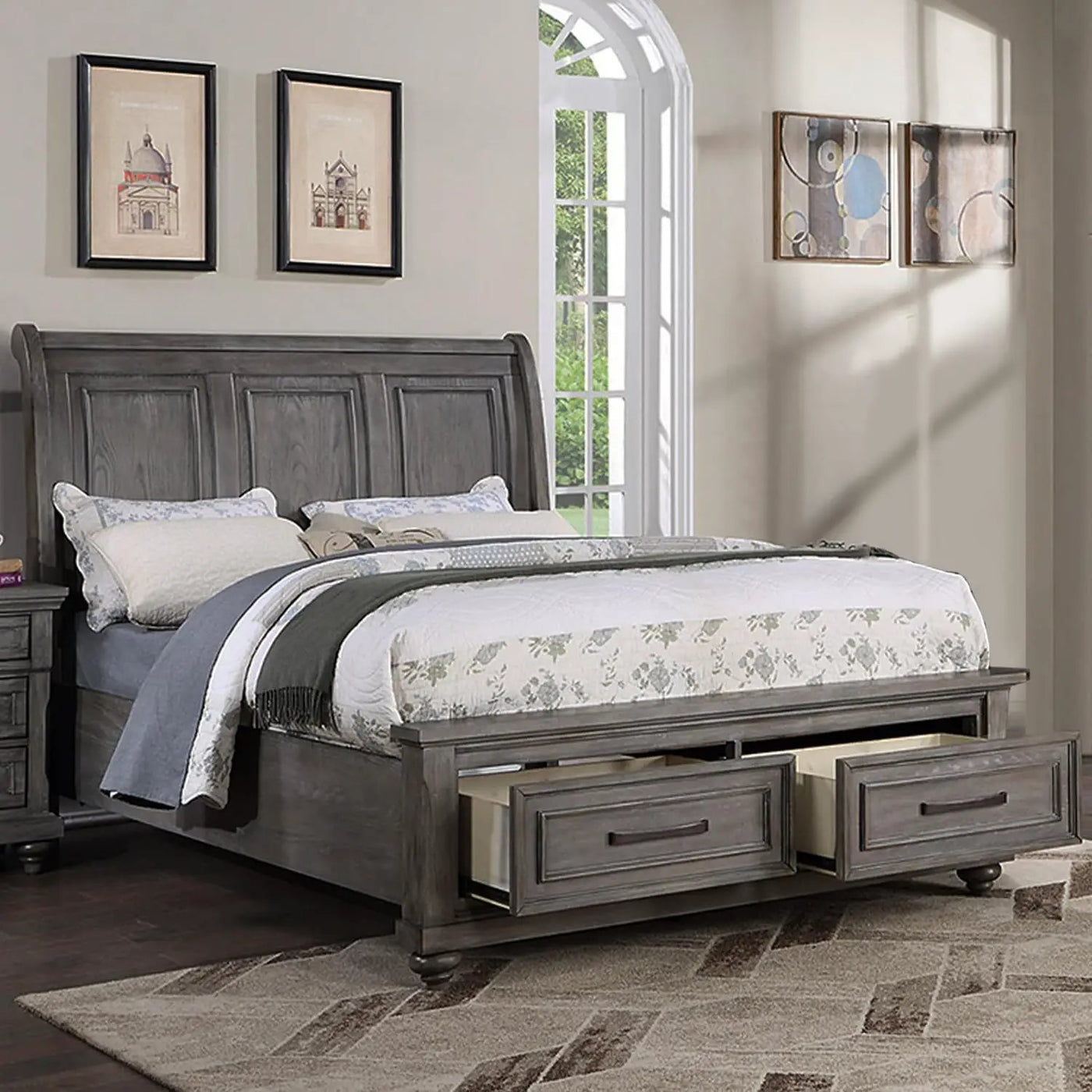 3 Piece Bedroom Set, Bed With 2 Nightstands by HouseOfZazla