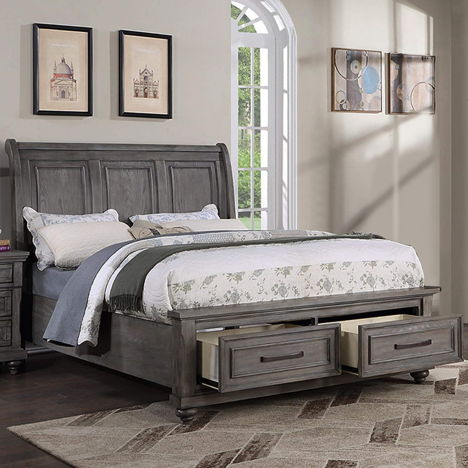 3 Piece Bedroom Set, Bed With 2 Nightstands by HouseOfZazla