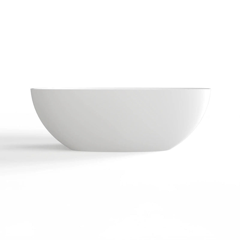 Soaking Bathtub, Freestanding, Solid Surface - Matte White by HouseOfZazla