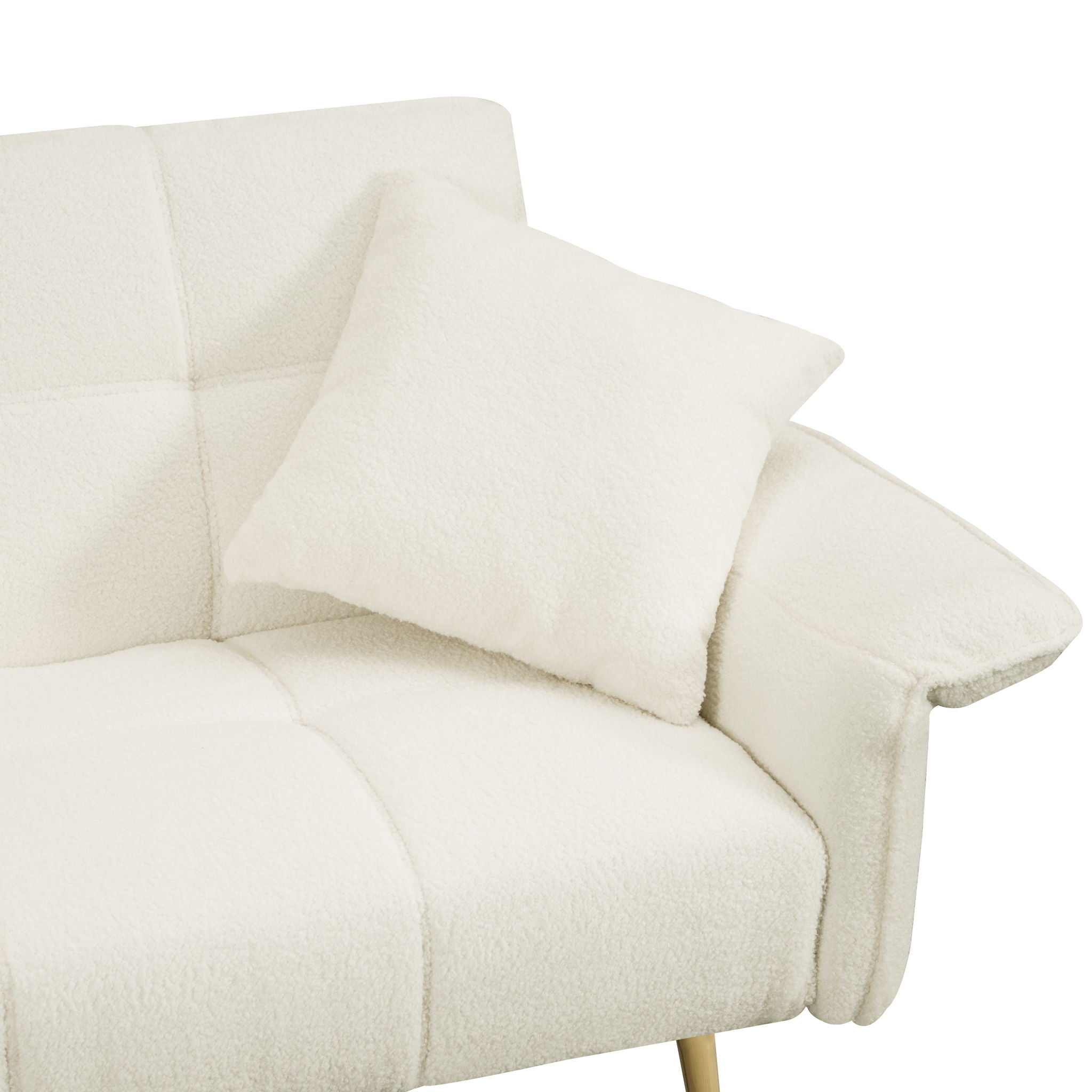 Convertible Double Futon Sofa Bed With Folding Armrests For Living Rooms by HouseOfZazla