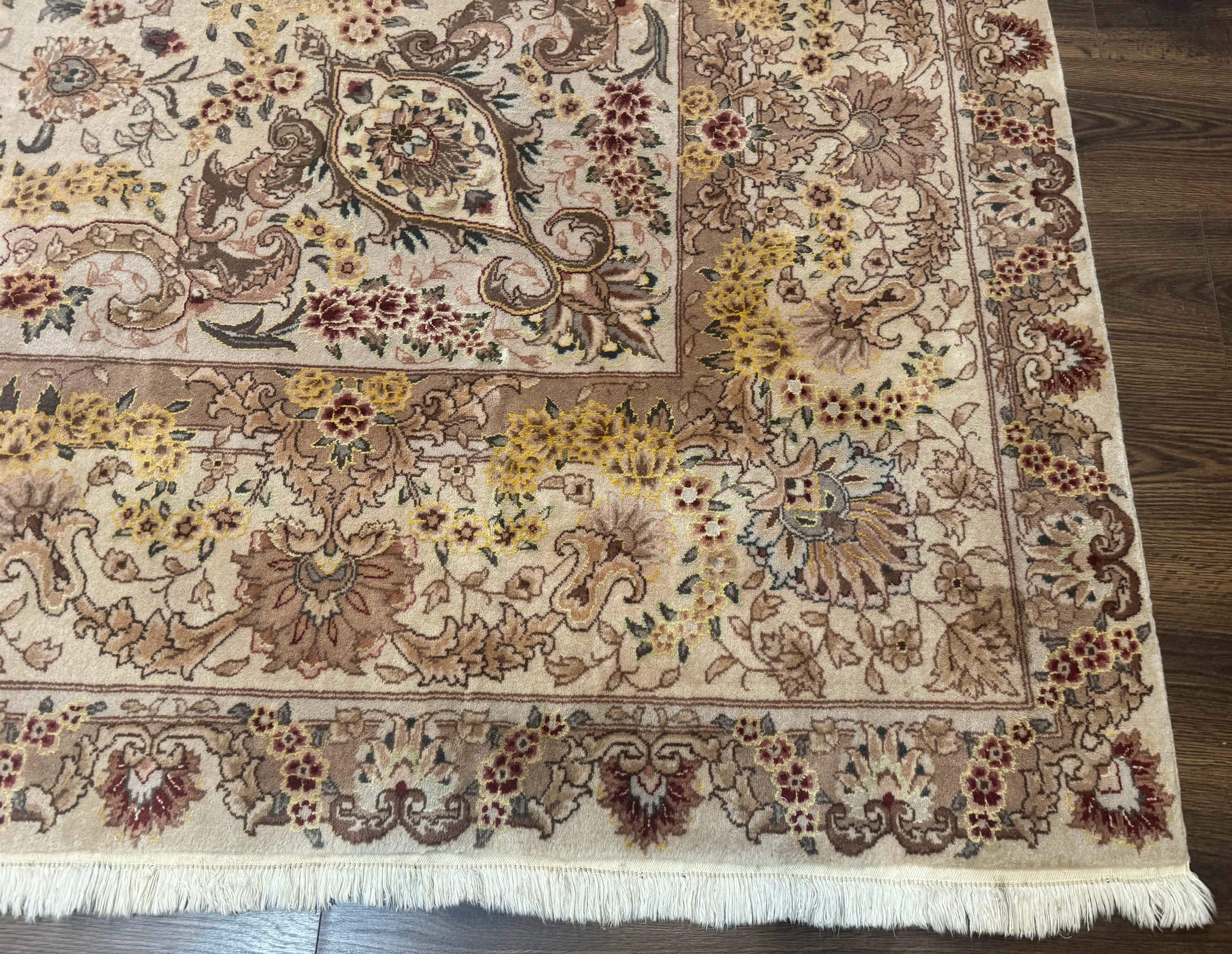 Sino Persian Rug 8x12, Wool & Silk, Traditional Elegant Carpet, Fine 200 KPSI by Jewel Rugs