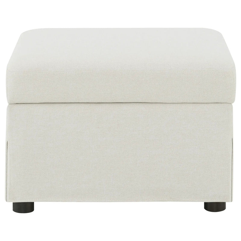 Winter Upholstered Hydraulic Lift Top Storage Ottoman Beige by Unique Piece Furniture