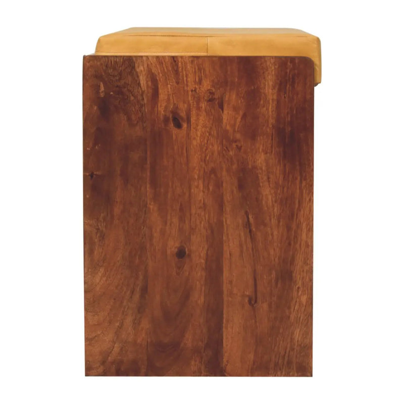 Solid Wood Buffalo Hide Pull Out Bench by HouseOfZazla