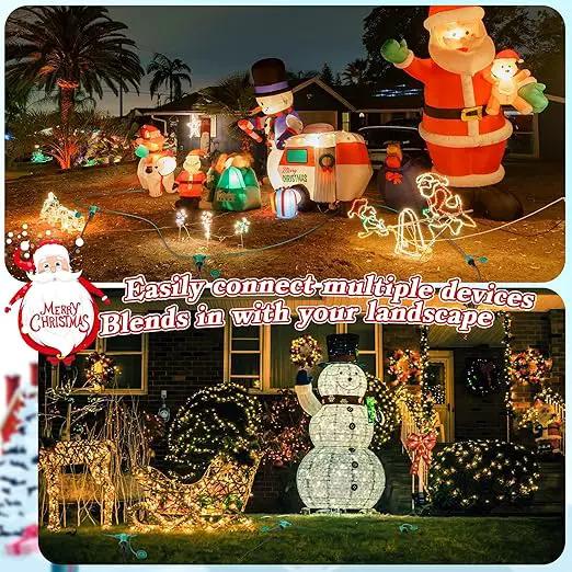 Feekoon 20 FT Extension Cord Splitter with Timer and 3 Outlet Plug, 16awg SJTW Outdoor Extension Cord with Multi Outlet Safety Cover for Holiday Lights Garden Patio Christmas Outdoor Decorations by GreenHaven Gardens