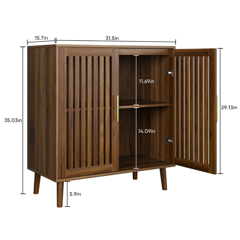Grille Striped Sideboard Buffet Cabinet With Storage by Unique Piece Furniture