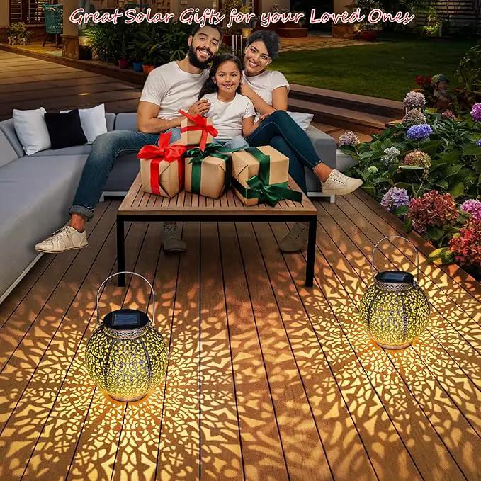2Pack Outdoor Solar Lanterns Waterproof, Garden Gifts for Women, Rose Patio Garden Decor Lights , Warm White LED Table Lamp for Yard Art, Porch, Mothers Day Mom Grandma (Antique Bronze ) by GreenHaven Gardens