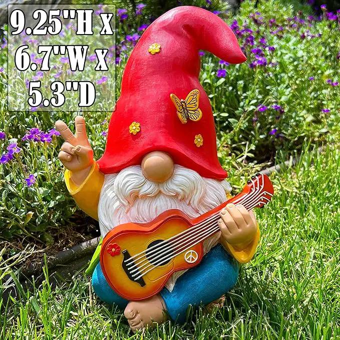 Mood Lab Garden Gnome - Funny Hippie Gnome Figurine - 9.25 Inch Tall Lawn Statue - for Outdoor or House Decor by GreenHaven Gardens