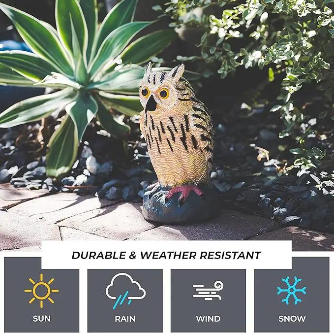 Galashield Owl Decoy | Plastic Owls to Scare Birds Away | Owl Statue for Garden & Outdoors - Pack of 3 by GreenHaven Gardens