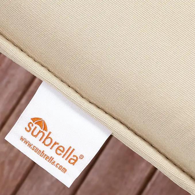 Sorra Home Sunbrella Bristol Square Chair Cushion (Set of 2) - Fade & Water Resistant, Outdoor & Indoor Patio Seat Cushion with Plush Foam - Canvas Rust (20" x 20" x 2.5") by GreenHaven Gardens