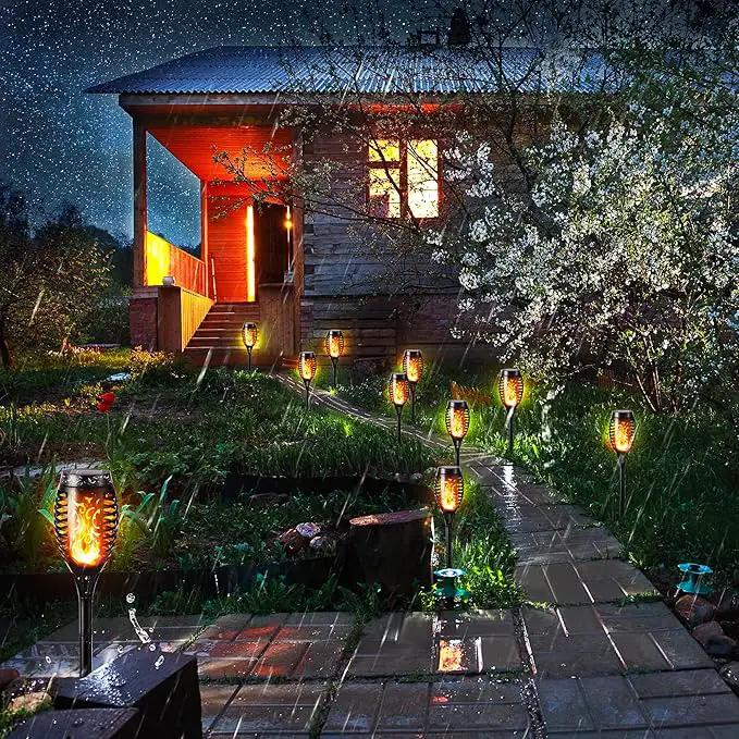 Toodour Solar Torch Flame Lights, 12 Pack Solar Light Outdoor with Flickering Flame, Waterproof Pathway Lights Landscape Decoration Lighting for Garden, Lawn, Yard, Outdoor Decorations by GreenHaven Gardens