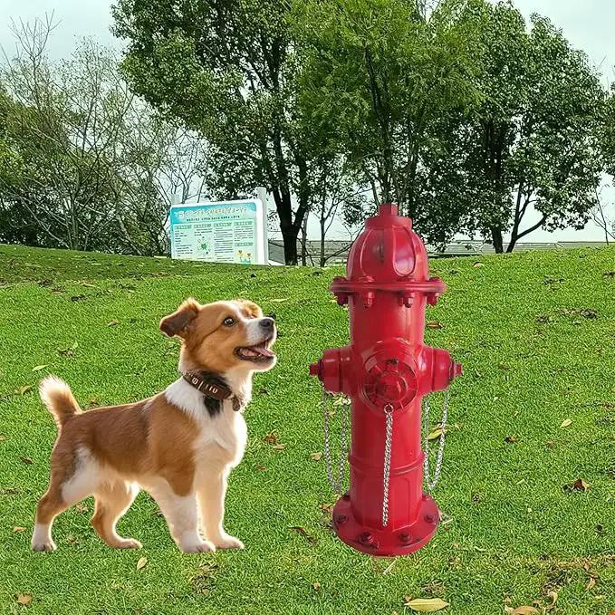 Fire Hydrant for Dogs to Pee On: Dog Fire Hydrant Pee Post Outdoor - 13" Training Post Statue for Yard Garden (Red) by GreenHaven Gardens