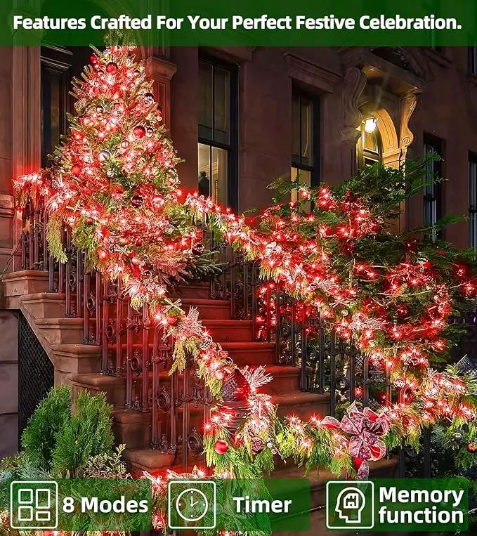 750 LED 246FT Christmas Lights Outdoor, Super Long Waterproof Christmas String Lights with 8 Modes, Christmas Tree Lights with Timer Memory for Fence Garden Xmas Wedding Party Decor Red by GreenHaven Gardens