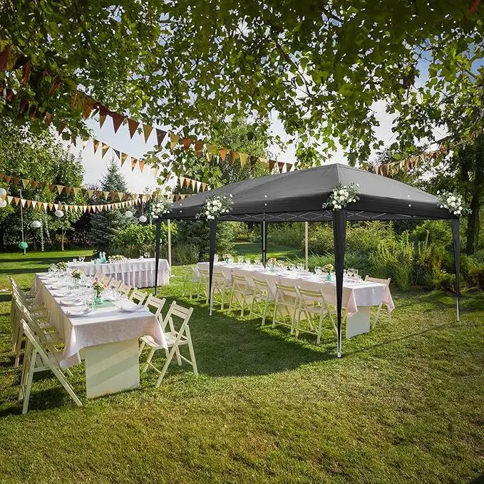 Outvita 10x20ft Pop Up Canopy Tent, Outdoor Instant Shelter Folding Canopy with 6 Side Walls and Carry Bag for Commercial Events, Party, Backyard BBQ, Camping Black by GreenHaven Gardens