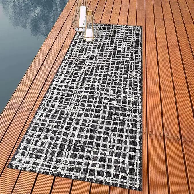 Keen Home Design Outdoor Runner Rug - 2x10 Washable Indoor/Outdoor Rug for Patio, Balcony, Kitchen, Garden, Beach, Deck and Porch. Size: 2'2" x 9'11" by GreenHaven Gardens