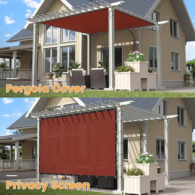 VICLLAX Shade Fabric Sun Shade Cloth with Every 2 FT Grommets for Patio Garden Pergola Cover Canopy 18x19 FT, Rust Red by GreenHaven Gardens