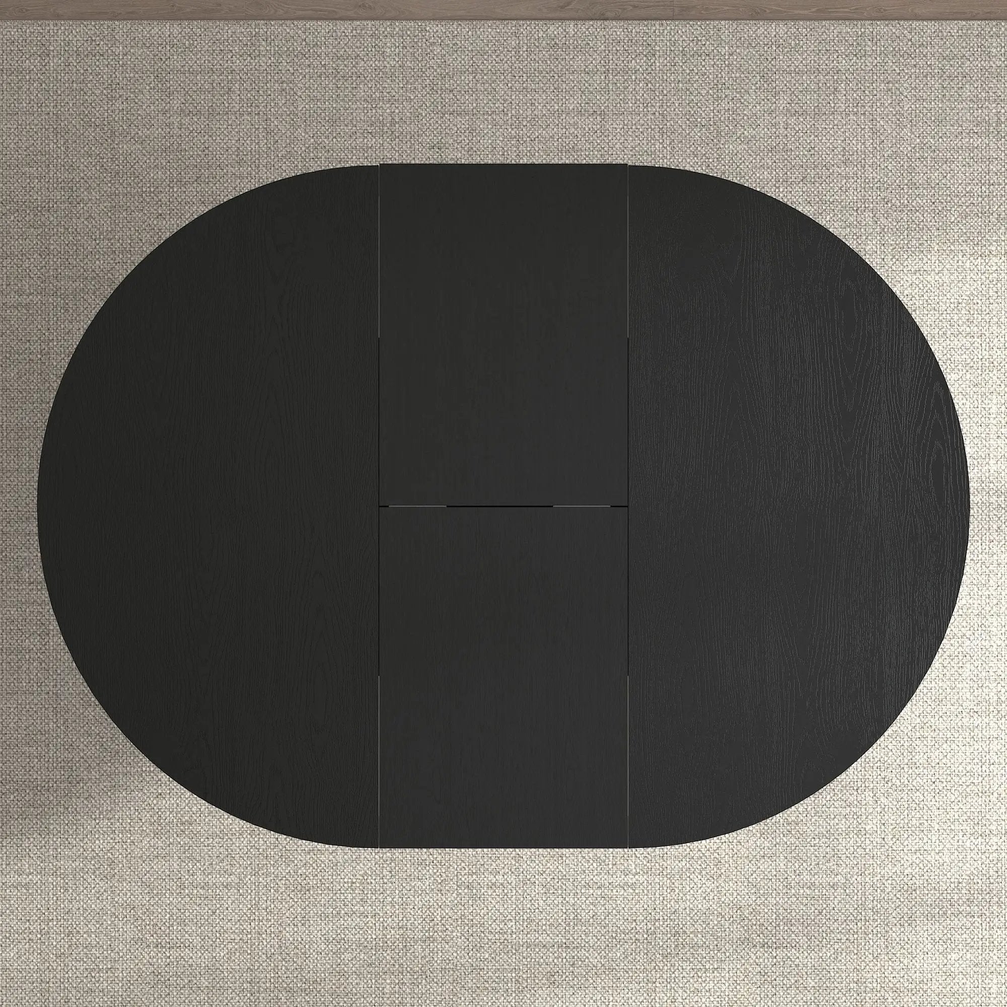 Dining Table For Farmhouse Kitchen Expandable Oval Table Top With Removable Leaf Trestle X Shaped Base - Black by HouseOfZazla