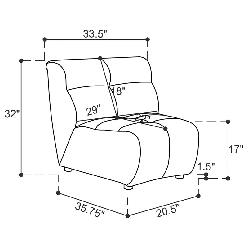 Oliver - 5 Piece Upholstered Sectional Sofa With Curved Silhouette - Ivory by HouseOfZazla
