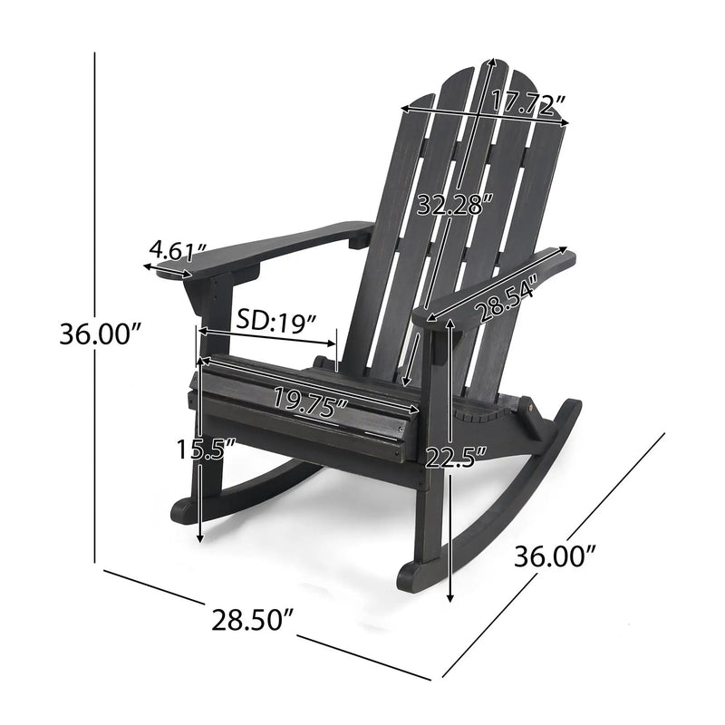 Echoes Outdoor Acacia Wood Adirondack Rocking Chair by HouseOfZazla