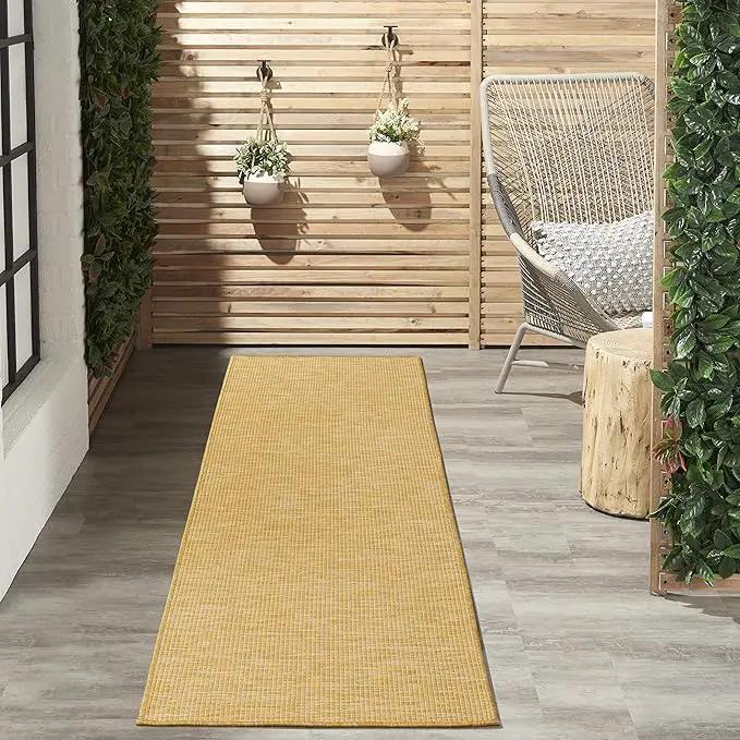 Nourison Positano Indoor/Outdoor Yellow 2'2" x 12' Area Rug, Easy Cleaning, Non Shedding, Bed Room, Living Room, Dining Room, Backyard, Deck, Patio (2x12) by GreenHaven Gardens