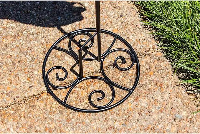 Evergreen Flag Metal Elegant Scroll Stand Base | Sturdy 2 lbs Solid Steel | Black | Designed for Garden Flag Stands | 11 Inches Wide x 6 Inches High | Outdoor American Flags and Seasonal Holiday Decor by GreenHaven Gardens