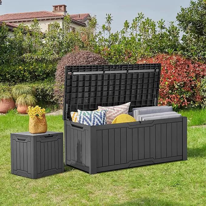 YITAHOME 120 Gallon Outdoor Storage Deck Box, Large Resin Patio Storage for Outdoor Pillows, Garden Tools and Pool Supplies, Waterproof, Lockable, (Dark Grey) by GreenHaven Gardens