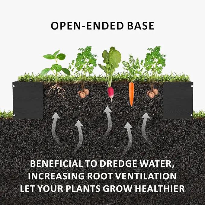 Raised Garden Bed 47.24 * 24.4 * 9.65 in,HDPE Vegetable Planter Bed Outdoor,Elevated Horticulture Planter Bed,Waterproof,Rot-Resistant and Non-Cracking Above Ground Garden Bed(Black) by GreenHaven Gardens