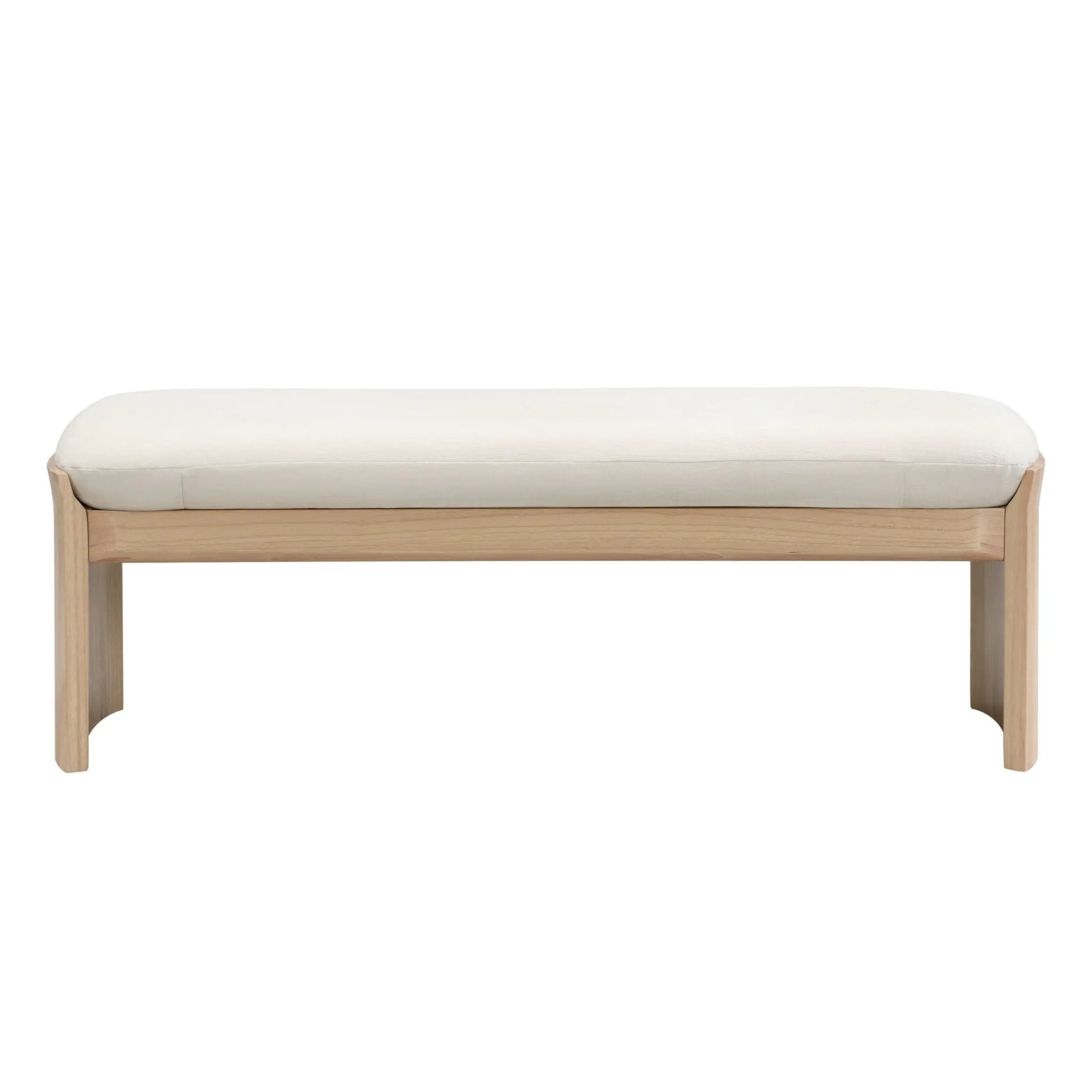 Footstool With Soft Cushion For Living Room - Beige / Natural by HouseOfZazla